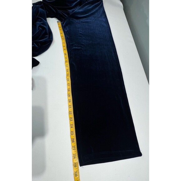 Vintage Adrian Karen Blue Velvet Pantsuit Set Sz 1X Wide Leg Elegant Party - Picture 9 of 16